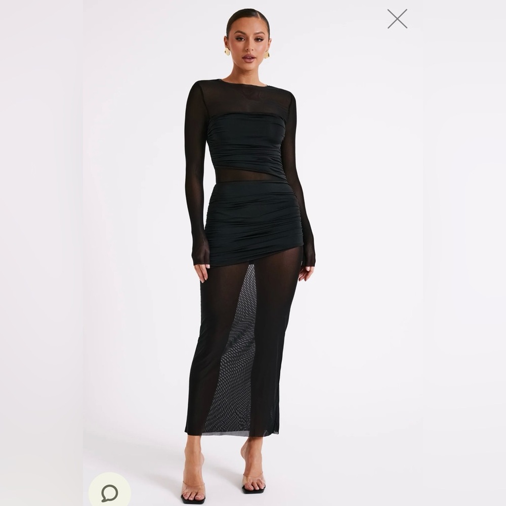 NWT Meshki Kate Mesh And Nylon Maxi Dress - S